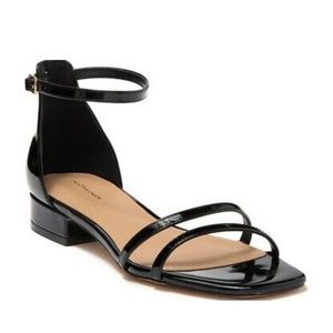 Black Strappy Low Heel Sandals